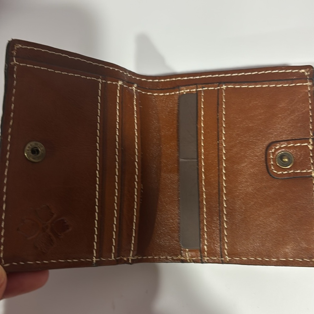 Patricia Nash Brown Leather Key Card Holder with Intricate Embossing - Picture 3 of 3